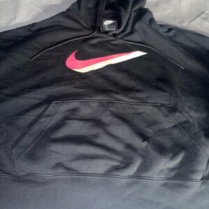 Nike Black Hoodie with Pink and White Swoosh